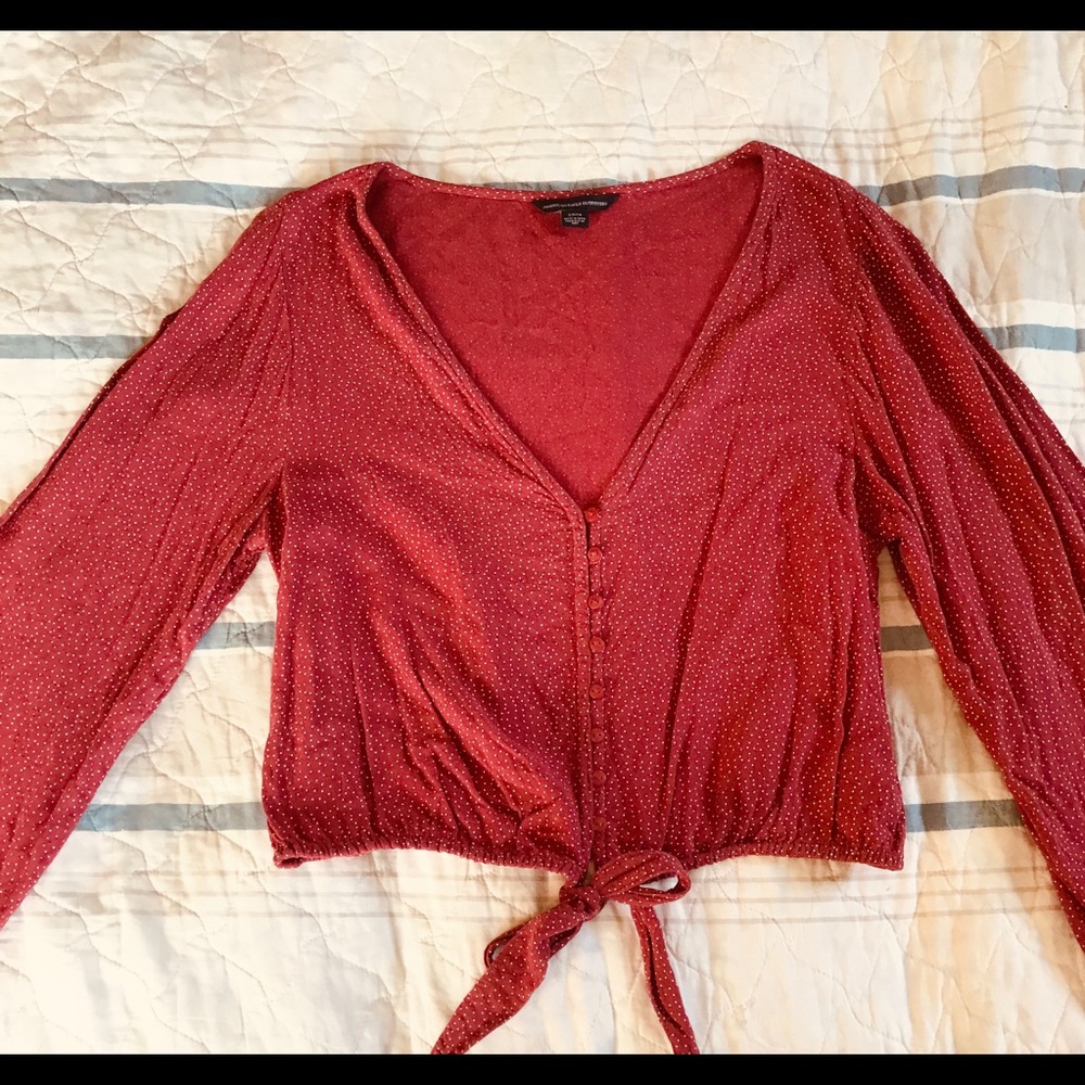 American Eagle Boho Button Front Top